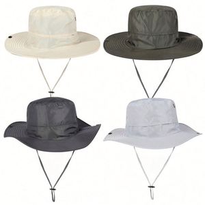 Outdoor Safari <b>Hat</b> Wholesale Boonie <b>Hats</b> for <b>Men</b> <b>Summer</b> UV Protection Fishing <b>Hat</b> With Drawstring - Product Image 1