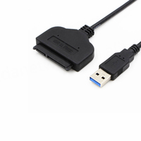 Cavo dati USB 3.0 SATA 7+15 pin con anima in rame puro e rivestimento in PVC per SSD/HDD esterno, ricarica rapida 5A, connettore maschio-femmina, colore nero.