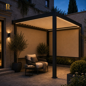 Pérgola Quiet Space 4x4m con 2 pantallas de privacidad ZIP, montaje en esquina, toldo de lectura para patio RK-C1 - Product Image 5