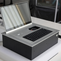 Système de levage d'écran d'ordinateur de bureau, élévateur d'écran LCD escamotable, système de conférence, conception motorisée escamotable avec fonction de traduction