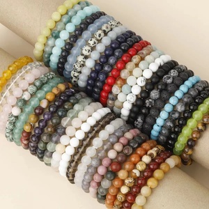 Bracciale Geometrico Trendy MANCHAO con Cristalli, Bracciale con Perle di Pietra Naturale da 6/8/10mm per Anniversario, Vendita all'Ingrosso, Gemme Curative - Product Image 4