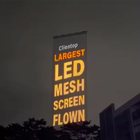 Grup aktiviteleri kutlaması için taşınabilir Drone uçan Led ekran esnek şeffaf Led dış mekan reklam ekranı