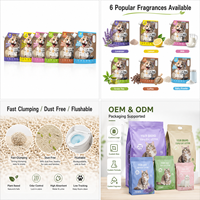 Litière pour chat OK PET à base de tofu végétal, non parfumée, faible en poussière, faible dispersion, facile à ramasser, matières premières de qualité alimentaire, grandes remises pour les achats en gros