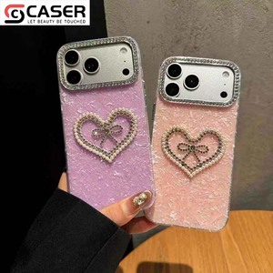 Funda Protectora para iPhone Serie <span class=keywords><strong>12</strong></span>-17, Diseño de Corazón Brillante con Lazo, Estilo Femenino, Suave, Resistente a Impactos y Caídas - Product Image 2