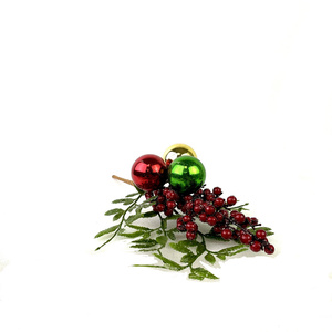 Bán buôn Electroplated Red Berry Picks thông nhân tạo chi nhánh nhựa Đảng trang trí hoa Cây giáng sinh lá tốt nghiệp - Product Image 6