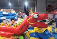 Jeu de remorquage d'eau chaude, bateau-dragon gonflable rouge à une voie, bateau-banane gonflable avec taille personnalisée