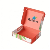 Boîte en carton ondulé recyclable personnalisée avec logo d'usine, pliable, pour expédition, avec fermeture automatique à rabat