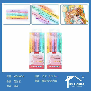 Set di penne illuminanti fluorescenti alla rinfusa 288 pezzi Per scatola materiale PP con colori misti Per uso scolastico - Product Image 1