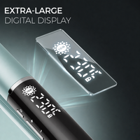 Lisseur ionique professionnel avec plaques en céramique flottantes 3D, écran numérique extra-large 230 ° Fer à lisser C double tension