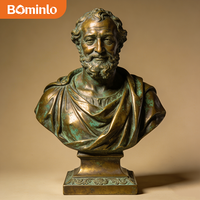 Statue de Buste d'Homme Barbu de Style Européen, Sculpture d'Art Antique pour Musée, Bibliothèque, Étude et Projets Architecturaux