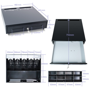 Xincode theavy nhiệm vụ thép ngăn kéo kim loại tiền mặt ngăn kéo POS hệ thống tiền mặt đăng ký 5 hóa đơn 8 đồng xu tiền mặt ngăn kéo thay thế khay GT-460L - Product Image 5