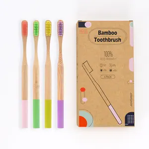 Cepillo Dientes Bambu Brosse Een Deuk Bambou Houtskool Groothandel Bamboe Tandenborstel