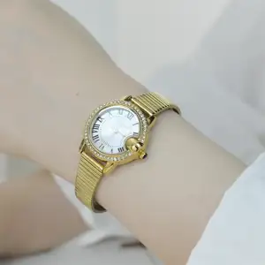 Nouvelles montres-bracelets à quartz étanches en acier inoxydable avec cadran rond Scottie OEM pour femmes