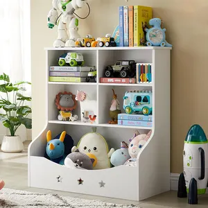 Furniture Child Kids Toddler Wood Toys Organizer And Book Storage Rack Shelf Cabinet For Kids Bookshelf