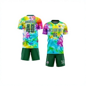Conjunto de Camisetas y Pantalones Cortos de Fútbol Unisex Sublimados Personalizados, 100% Poliéster, de Secado Rápido, Manga Corta - Product Image 1