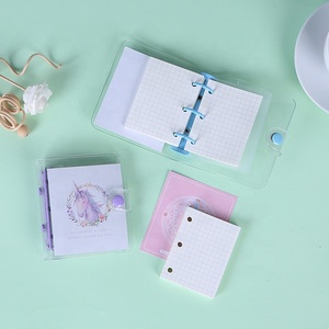 Lindo coreano A7 cuaderno en espiral transparente PVC Mini 3 agujeros hojas sueltas recargable papelería estudiante carpeta - Product Image 3