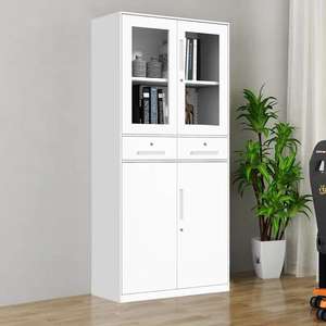 잠금 가능한 유리문 철제 캐비닛, 다층 사무실 파일 및 도서 보관함 - Product Image 4