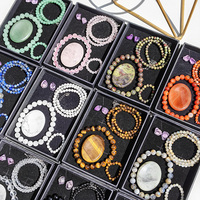 Collection de bijoux en pierre naturelle : Bracelet, Bague, Collier, Pierre de méditation, Chakra, Cristal spirituel, Guérison, Coffret cadeau