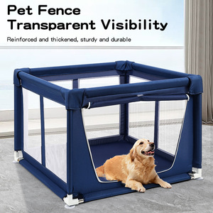 Corral de juegos de tela Oxford 600D con puerta con cremallera para cachorros y gatos, perros pequeños, uso en interiores, tela gruesa, resistente y segura - Product Image 2