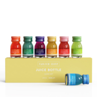 Bouteilles en verre transparent de 30 ml, 60 ml, 250 ml pour les soins de santé, les shots de compléments alimentaires, les boissons énergisantes avec bouchon en aluminium, impression d'un logo personnalisé
