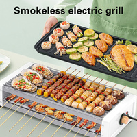 Barbecue électrique sans fumée à double couche multi-usages, taille personnalisable, outil de barbecue intérieur/extérieur