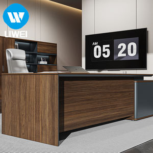 مكتب تنفيذي من LIWEI على شكل حرف L مع أدراج وإطار معدني، أثاث مكتبي - Product Image 3