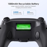 Manette de jeu 3D Hall Rocker Joystick RGB pour PS4 / PC, contrôleur de console de jeu sans fil
