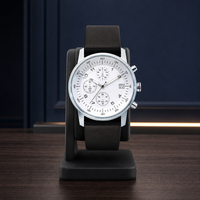 Montre à quartz pour homme avec boîtier en acier inoxydable, mouvement à quartz, bracelet en cuir véritable ou en maille d'acier inoxydable en option, montre-bracelet tendance