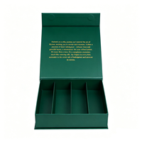 Boîte à rabat magnétique verte haut de gamme personnalisée, logo en feuille d'or, doublure en éponge, emballage alimentaire de luxe pour boulangerie, laminage mat