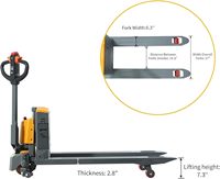 Transpalette électrique ATS 4400 lb de capacité, transpalette à batterie lithium 48 x 27 fourches, muletto