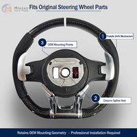 Volant sport personnalisé entièrement en carbone à 3 branches avec poignée en cuir de qualité supérieure compatible avec Mercedes-Benz W222/W213/W205/W253/W463/W257