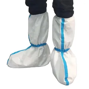 High Quality PP+PE 55g 60g Customized Disposable Boot Cover With Blue Tape Waterproof Microporous