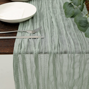 Wholesale Sage Chiffon <strong>Table</strong> <strong>Runners</strong> Custom Size Multi Color Wedding Sheer Cheesecloth <strong>Table</strong> <strong>Runner</strong> For Dining <strong>Table</strong> - Product Image 5