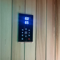 Cabine de sauna extérieure chauffée au bois, directement de l'usine, avec douche moderne et bain froid séparé avec véranda avant