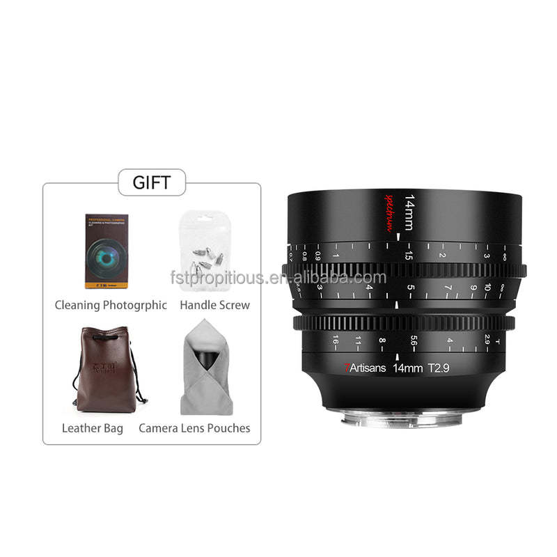 7artisans 14mm T2.9 Full Frame Focusing Stroke Prime Cine Lens 114 Wide Angle 270 for Canon EOS-R Sony E Leica L Nikon Z Mount