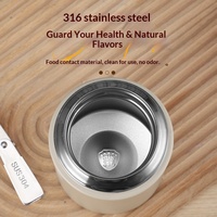 Nouvelle boîte alimentaire isotherme en acier inoxydable imprimée, pot alimentaire portable, thermos, boîte à déjeuner, boîte à soupe avec poignée, couvercle et cuillère