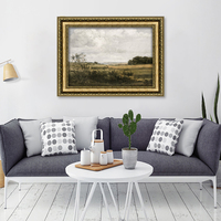 Vintage or orné encadré paysage peinture à l'huile taille personnalisée peint à la main imprimé moderne Style classique arbre salon