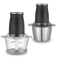 500W ABS 2L Glazen Kom Multifunctionele Voedselprocessor (Krachtige Elektrische Vleesmolen Blender Hakselaar Set voor de Keuken)