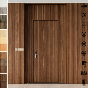 BASEN American Approved <b>U</b>-L Listed Walnut Veneer HPL Fire Door for Villa Hotel Suites Minimalist Design Customizable Sliding - Product Image 5