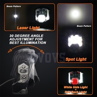 OVOVS Feux de route à LED avec lumière laser et DRL Super Bright Driving Lamps Amber Led Pods 7 pouces pour Camions Pickup 4x4 SUV AT