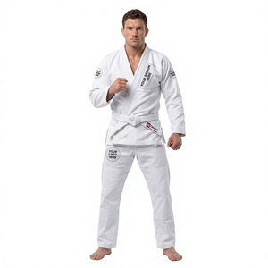 Kimono de BJJ para Hombre, Blanco, 100% Algodón, Corte Regular, Transpirable, Uniforme de Artes Marciales, OEM, Logotipo Personalizado, Bordado, Patchwork - Product Image 1