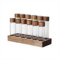 18ml 22ml Pots en verre givrés estampés à chaud pour herbes, avec bouchon à vis, hermétiques, tubes doseurs individuels, Marque Hanling