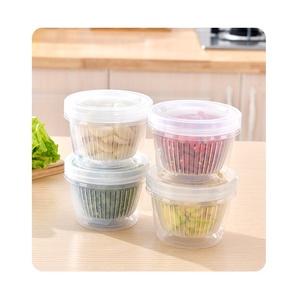 plastic storage containers stackable onion garlic plastic fridge storage box containers with lids strainer
