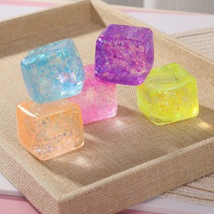 Pafu Mini Ice Cube Squeeze Toy Stress Relief Fidget Squishy Ball Soft Elastic Sensory Reusable <b>Random</b> Color - Product Image 2