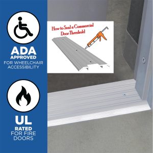 <span class=keywords><strong>Seuil</strong></span> <span class=keywords><strong>de</strong></span> <span class=keywords><strong>porte</strong></span> moderne en aluminium et caoutchouc avec installation par vis pour la correction des sols inégaux et l'insonorisation - Product Image 1