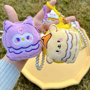 QYS <b>Cute</b> Plush Coin Purse Anime Style Mini Pouch Earphone Storage Bag Small Gift keychain Wholesale <b>Bear</b> Design - Product Image 1