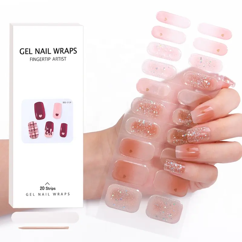 OEM ODM prezzo di fabbrica di natale Semi-stagionatura adesivi per unghie Gel UV adesivo Logo personalizzato adesivo Gel Nail Nail