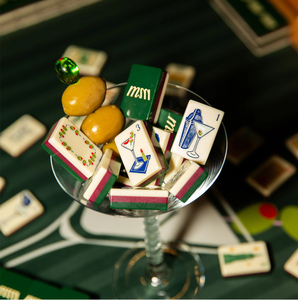 Juego de Mahjong Americano de Lujo Moderno en Acrílico Verde, 160 Fichas, Tema Empire State, Juego de Viaje Portátil con <span class=keywords><strong>4</strong></span> Soportes y Empujadores, OEM - Product Image 3