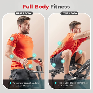Wellshow Health & Fitness Row-N-Ride, máquina de sentadillas asistida de servicio pesado con capacidad máxima de peso de 300 libras, resistencia ajustable - Product Image 2