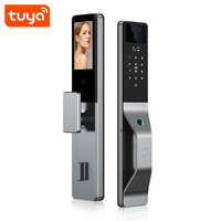 Serrure de porte intelligente en alliage d'aluminium avec reconnaissance faciale 3D WiFi Tuya, interphone visuel, serrure numérique, double caméra, double batterie PST-C949-1